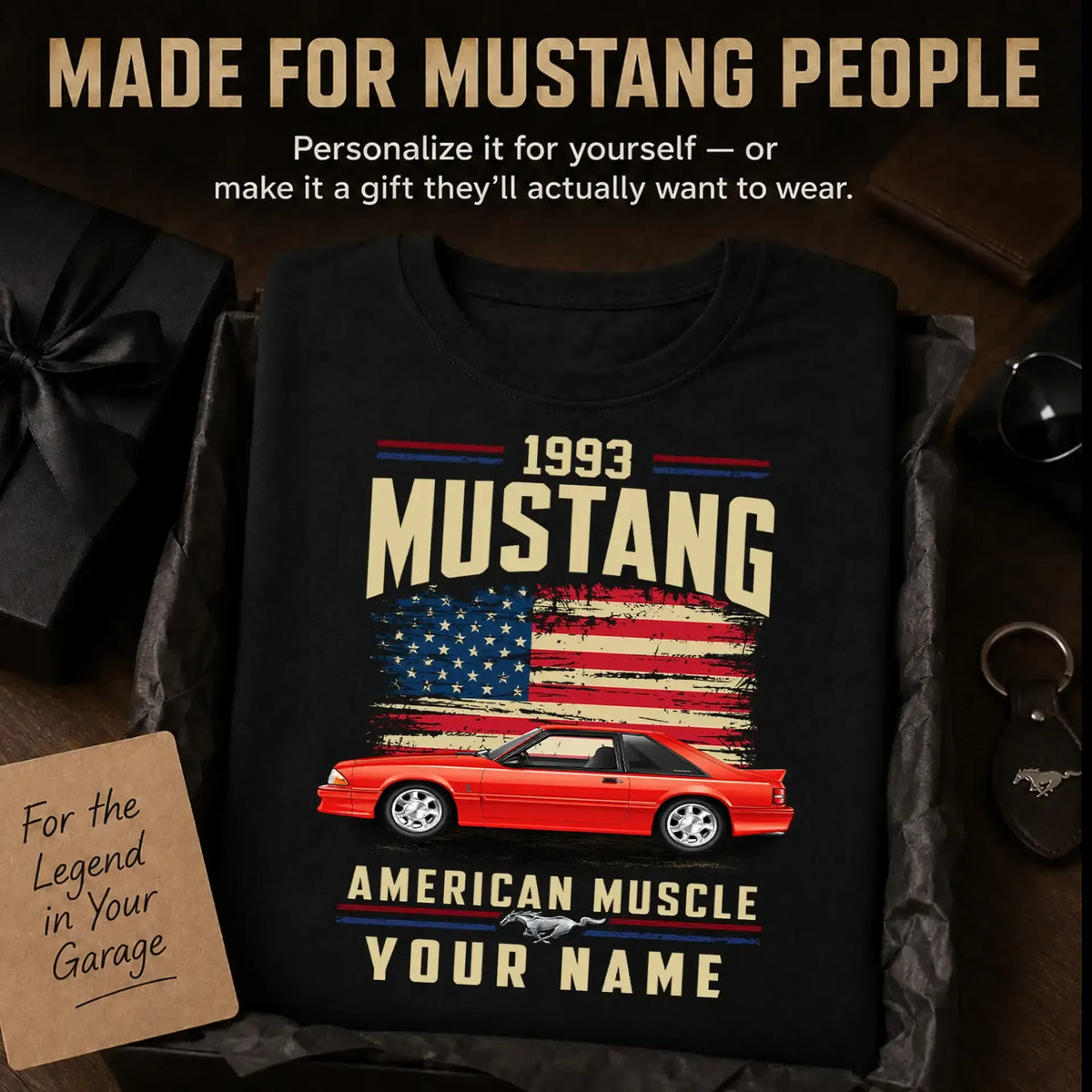 1993 Mustang Muscle Car Personalized Apparel