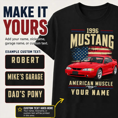 1996 Mustang Muscle Car Personalized Apparel