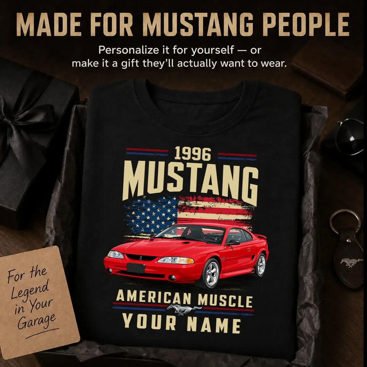 1996 Mustang Muscle Car Personalized Apparel
