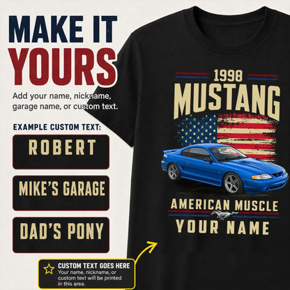 1998 Mustang Muscle Car Personalized Apparel