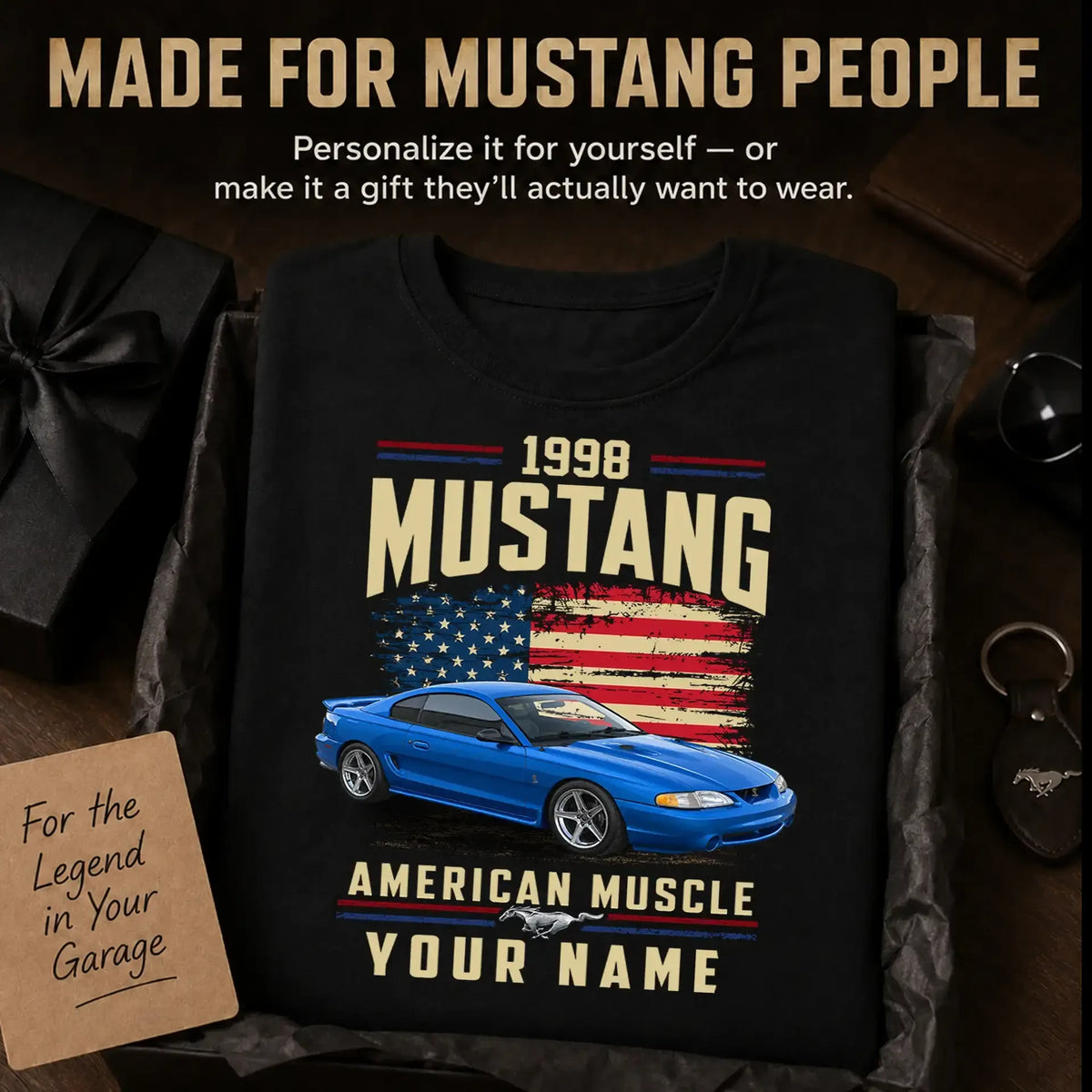 1998 Mustang Muscle Car Personalized Apparel