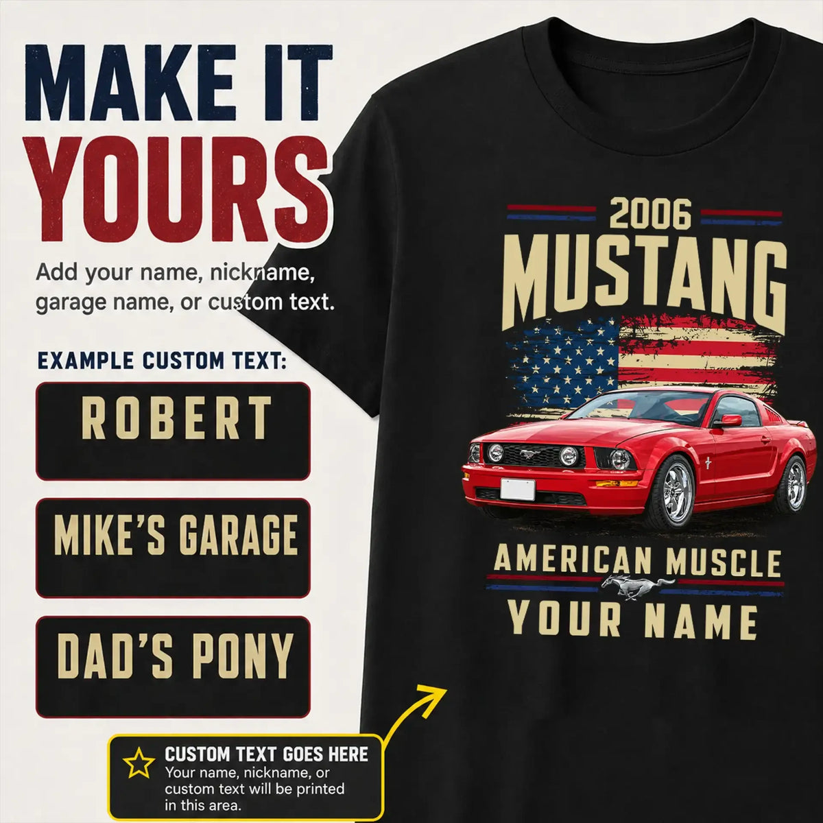 2006 Mustang Muscle Car Personalized Apparel