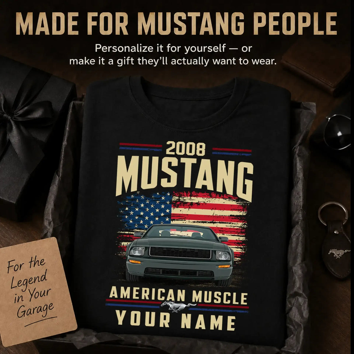 2008 Mustang Muscle Car Personalized Apparel