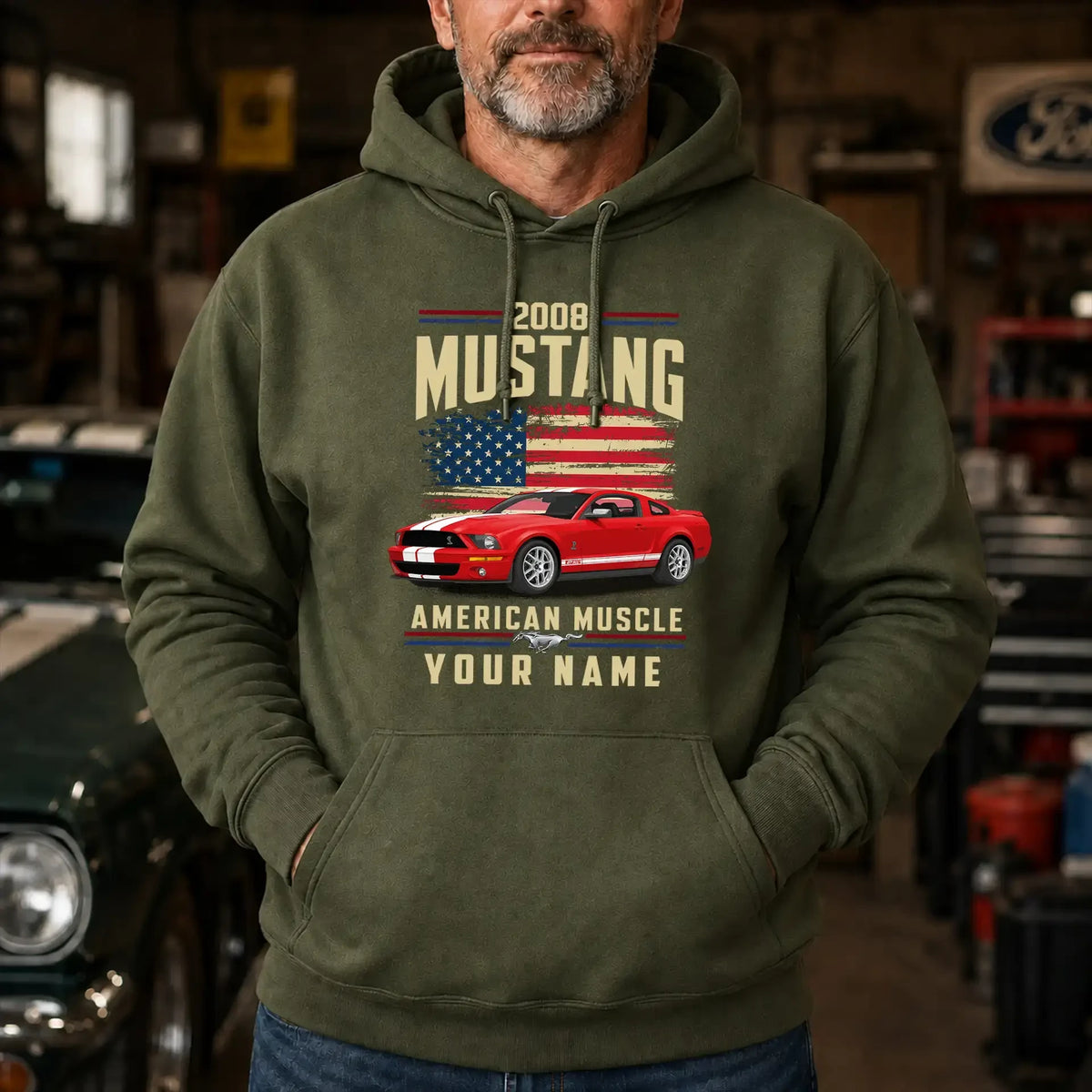 2008 Mustang Muscle Car Personalized Apparel