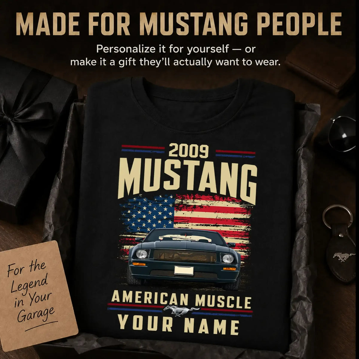 2009 Mustang Muscle Car Personalized Apparel