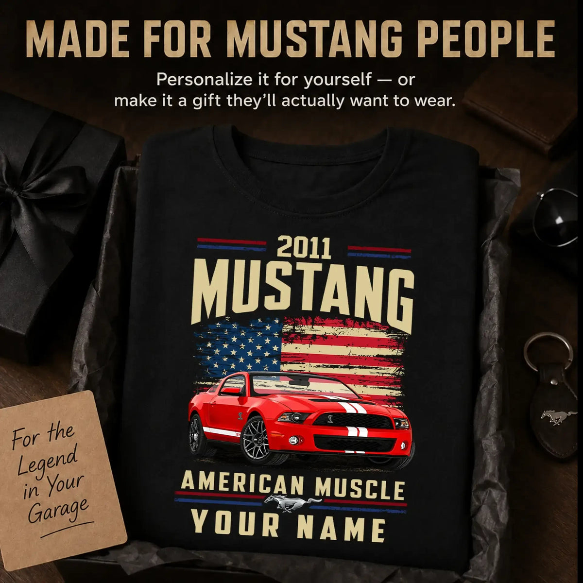 2011 Mustang Muscle Car Personalized Apparel