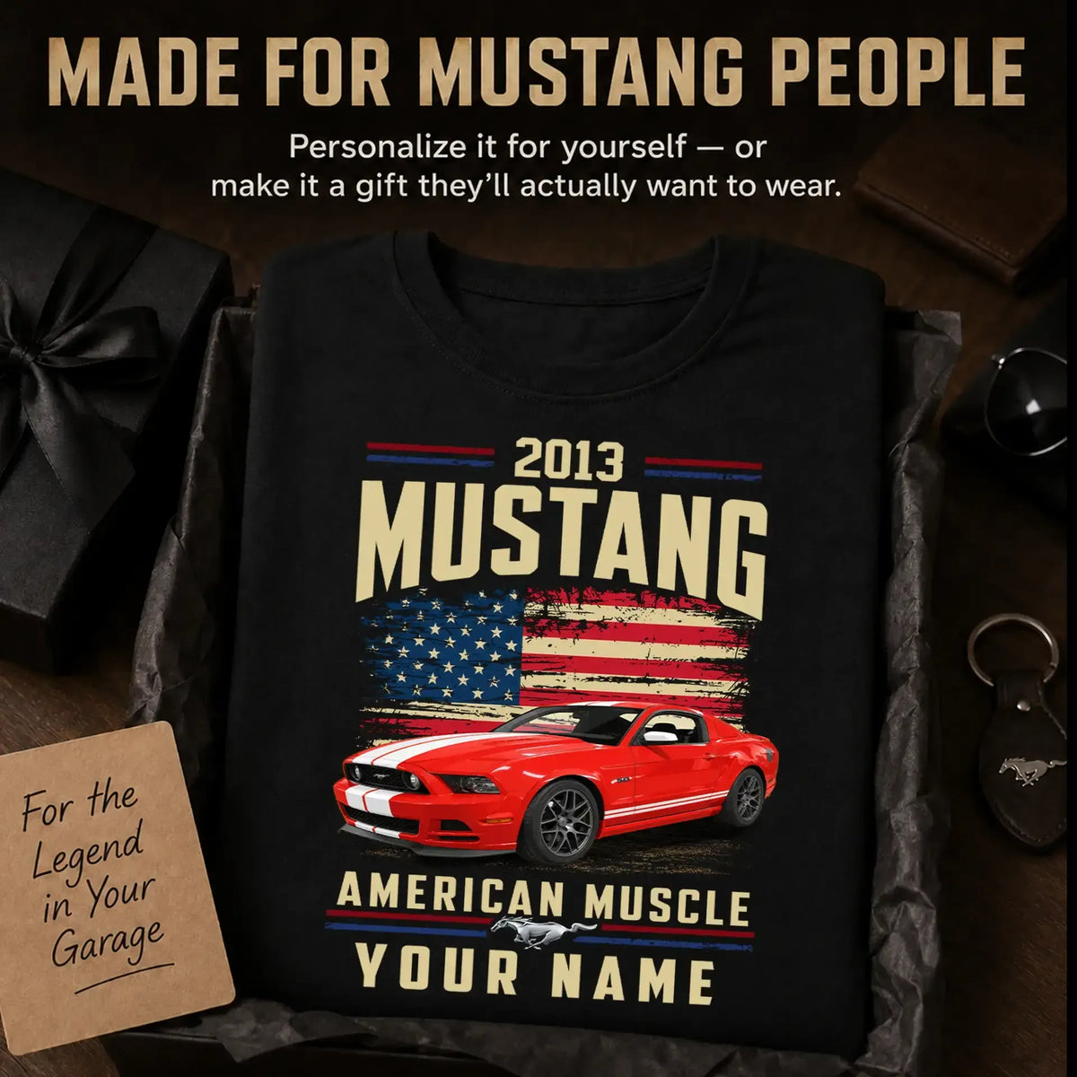 2013 Mustang Muscle Car Personalized Apparel