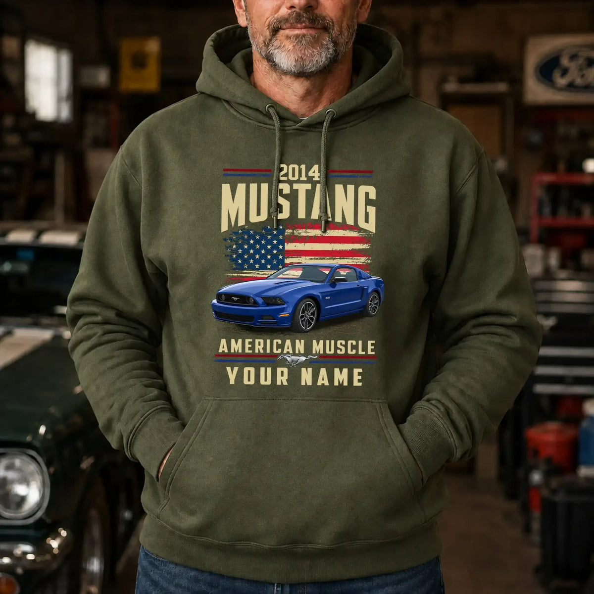 2014 Mustang Muscle Car Personalized Apparel