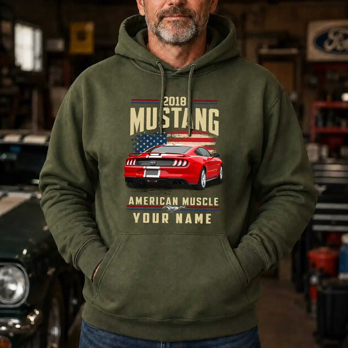2018 Mustang Muscle Car Personalized Apparel