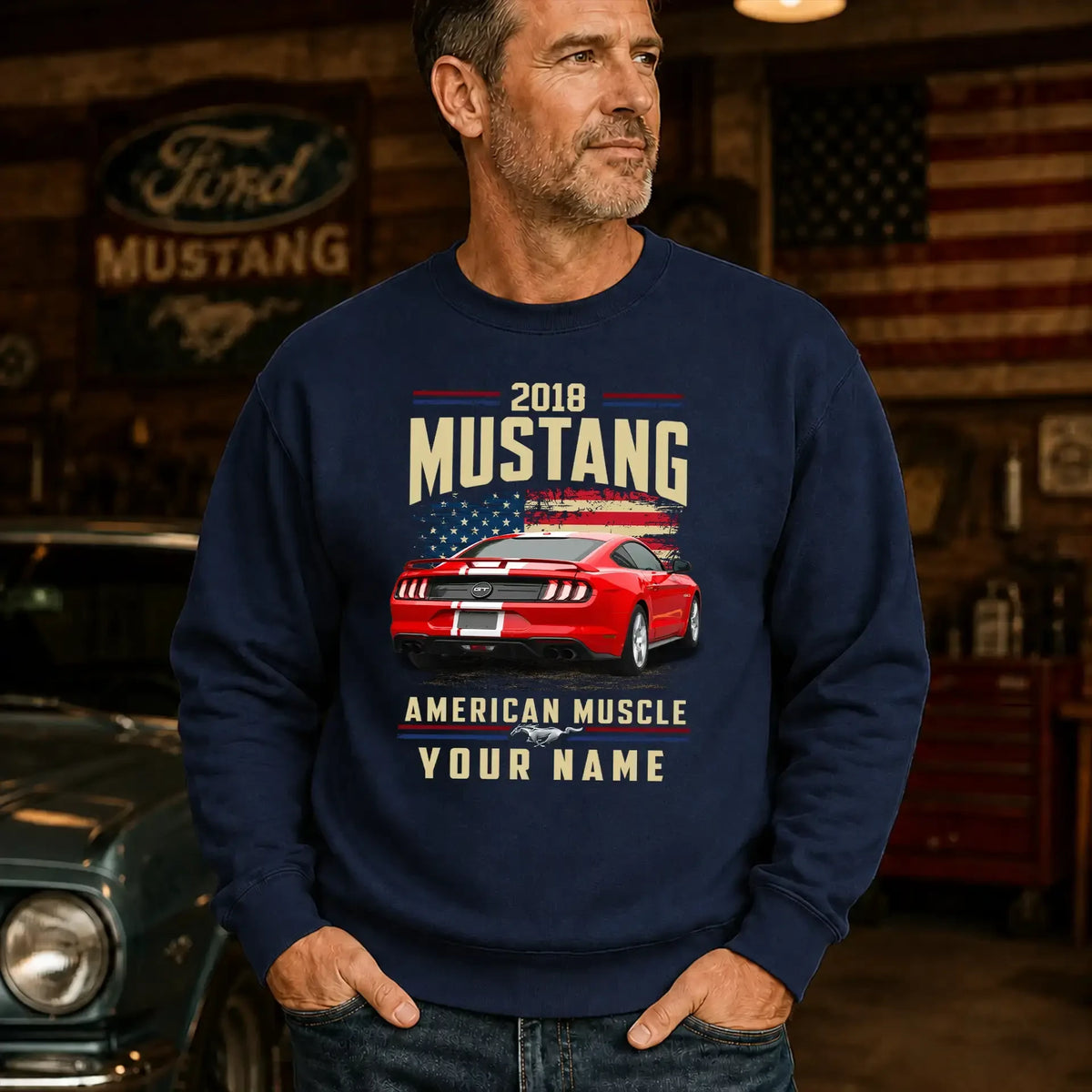 2018 Mustang Muscle Car Personalized Apparel