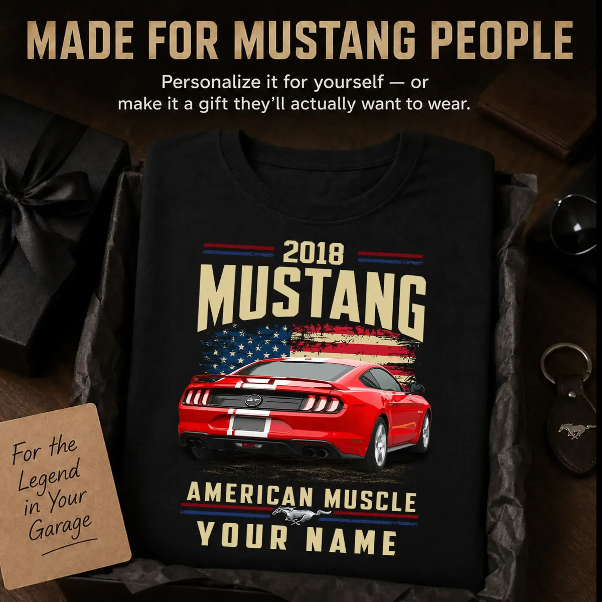 2018 Mustang Muscle Car Personalized Apparel