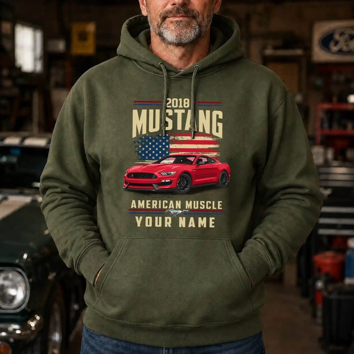 2018 Mustang Muscle Car Personalized Apparel
