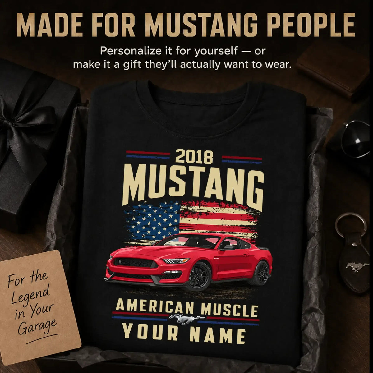 2018 Mustang Muscle Car Personalized Apparel