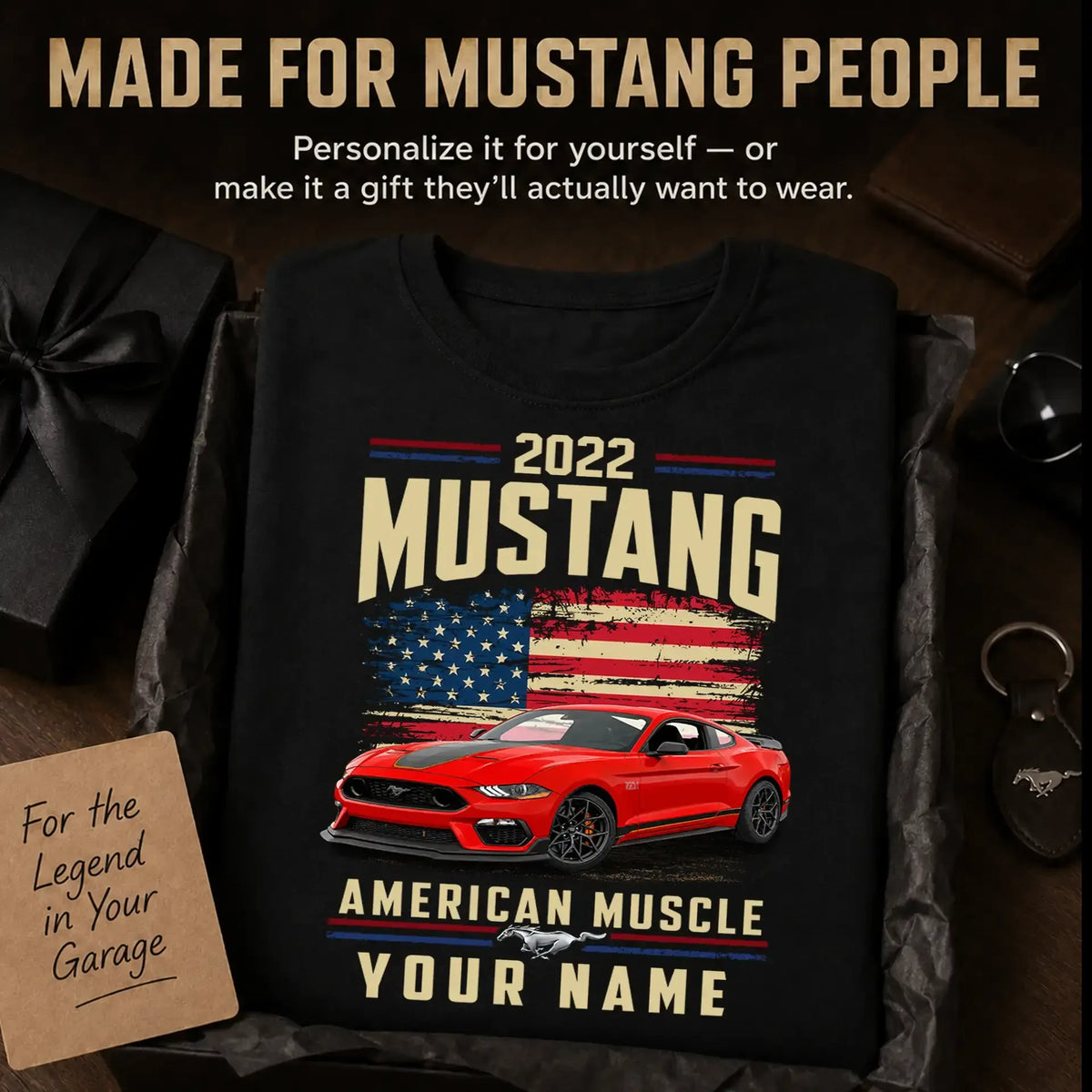 2022 Mustang Muscle Car Personalized Apparel