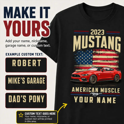 2023 Mustang Muscle Car Personalized Apparel