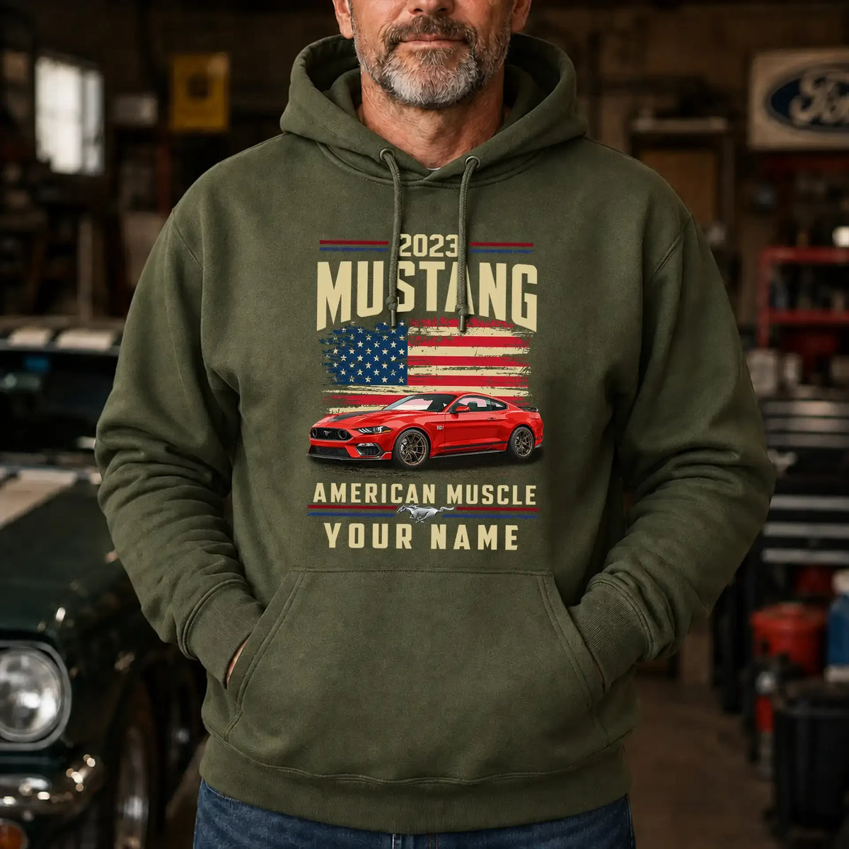 2023 Mustang Muscle Car Personalized Apparel
