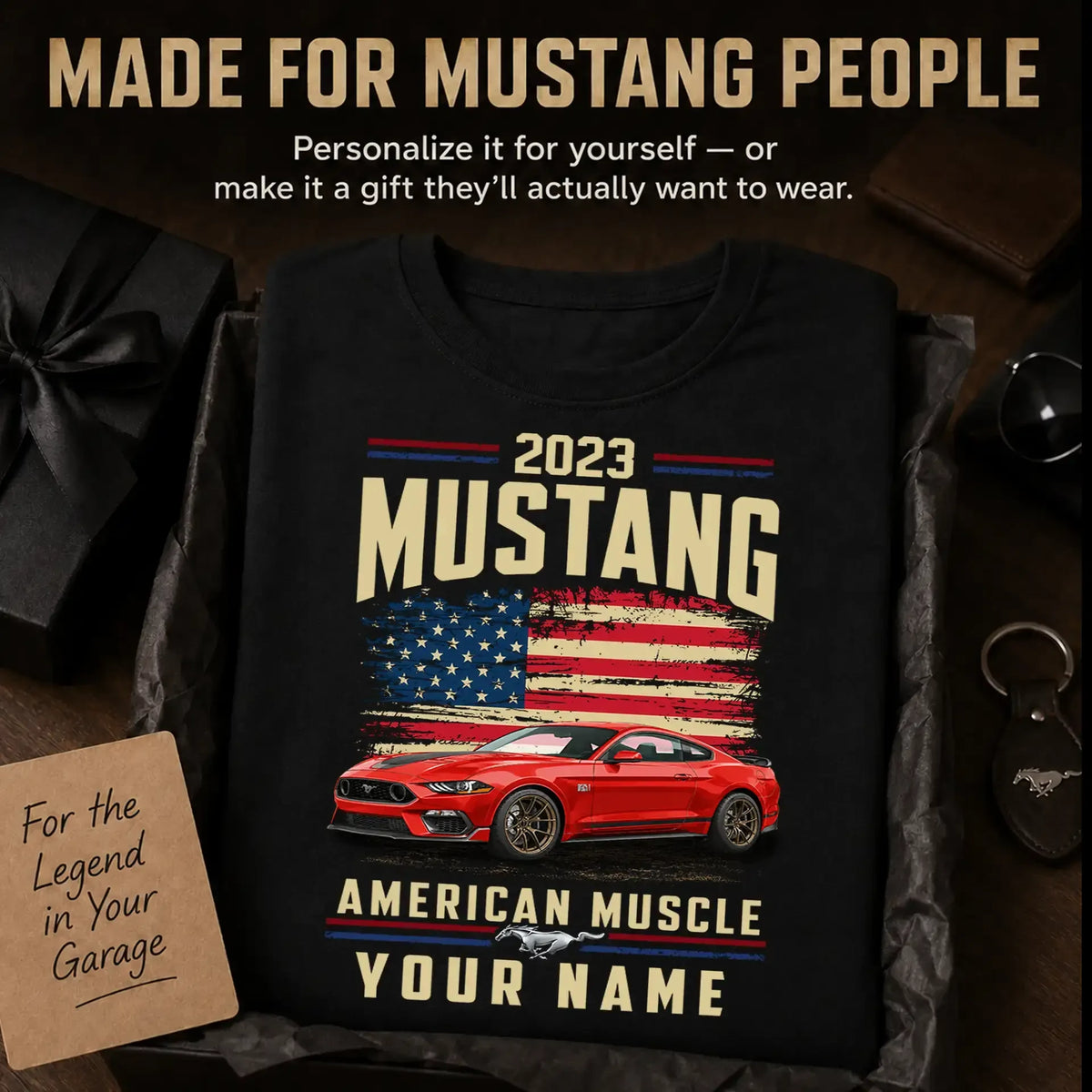 2023 Mustang Muscle Car Personalized Apparel