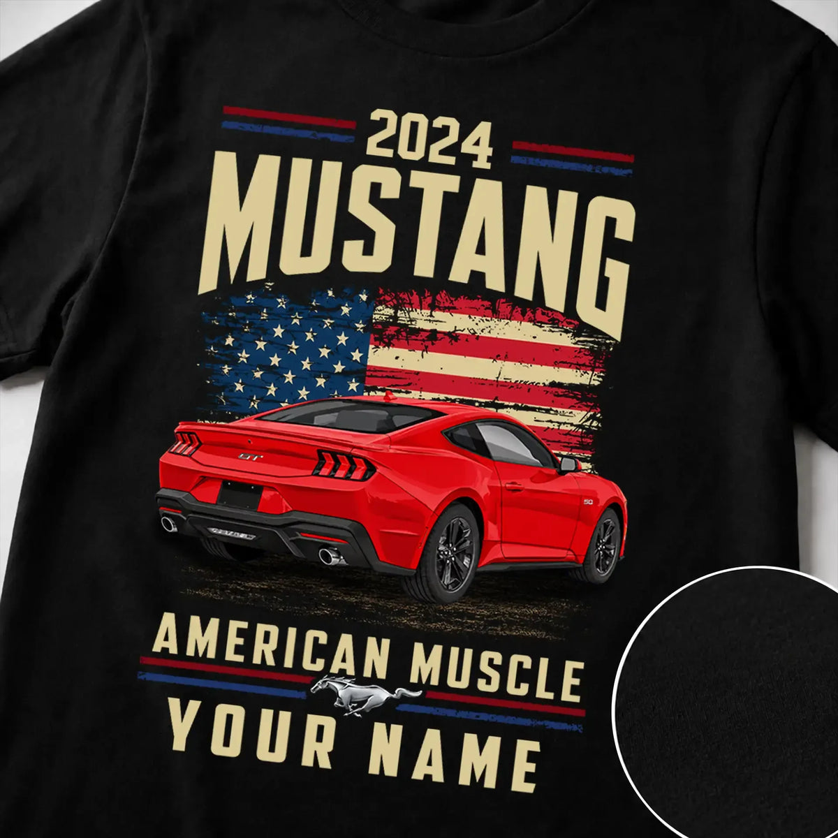 2024 Mustang Muscle Car Personalized Apparel