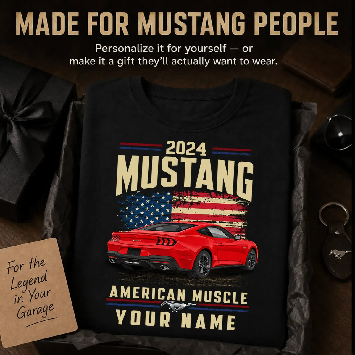 2024 Mustang Muscle Car Personalized Apparel