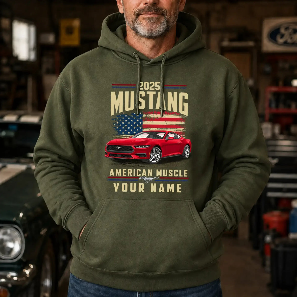 2025 Mustang Muscle Car Personalized Apparel