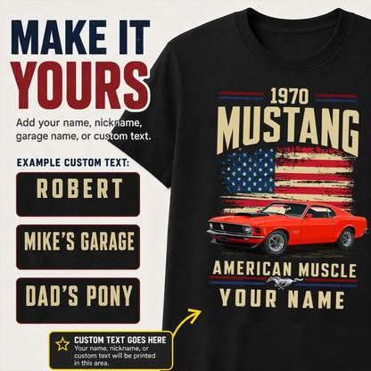 1970 Mustang Muscle Car Personalized Apparel