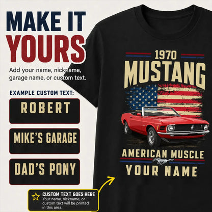1970 Mustang Muscle Car Personalized Apparel