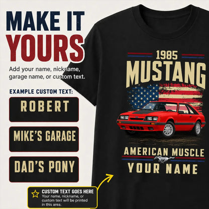 1985 Mustang Muscle Car Personalized Apparel
