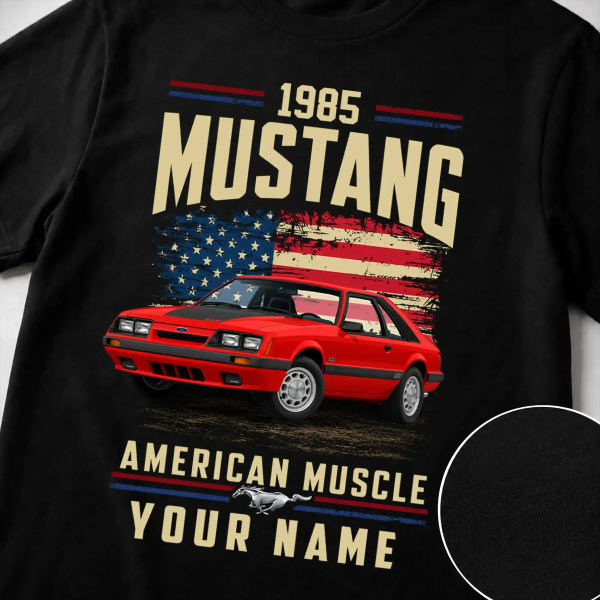 1985 Mustang Muscle Car Personalized Apparel