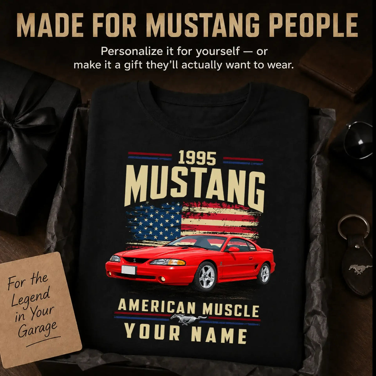 1995 Mustang Muscle Car Personalized Apparel