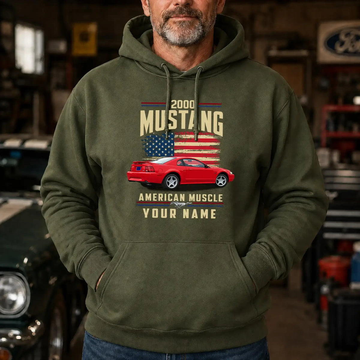 2000 Mustang Muscle Car Personalized Apparel
