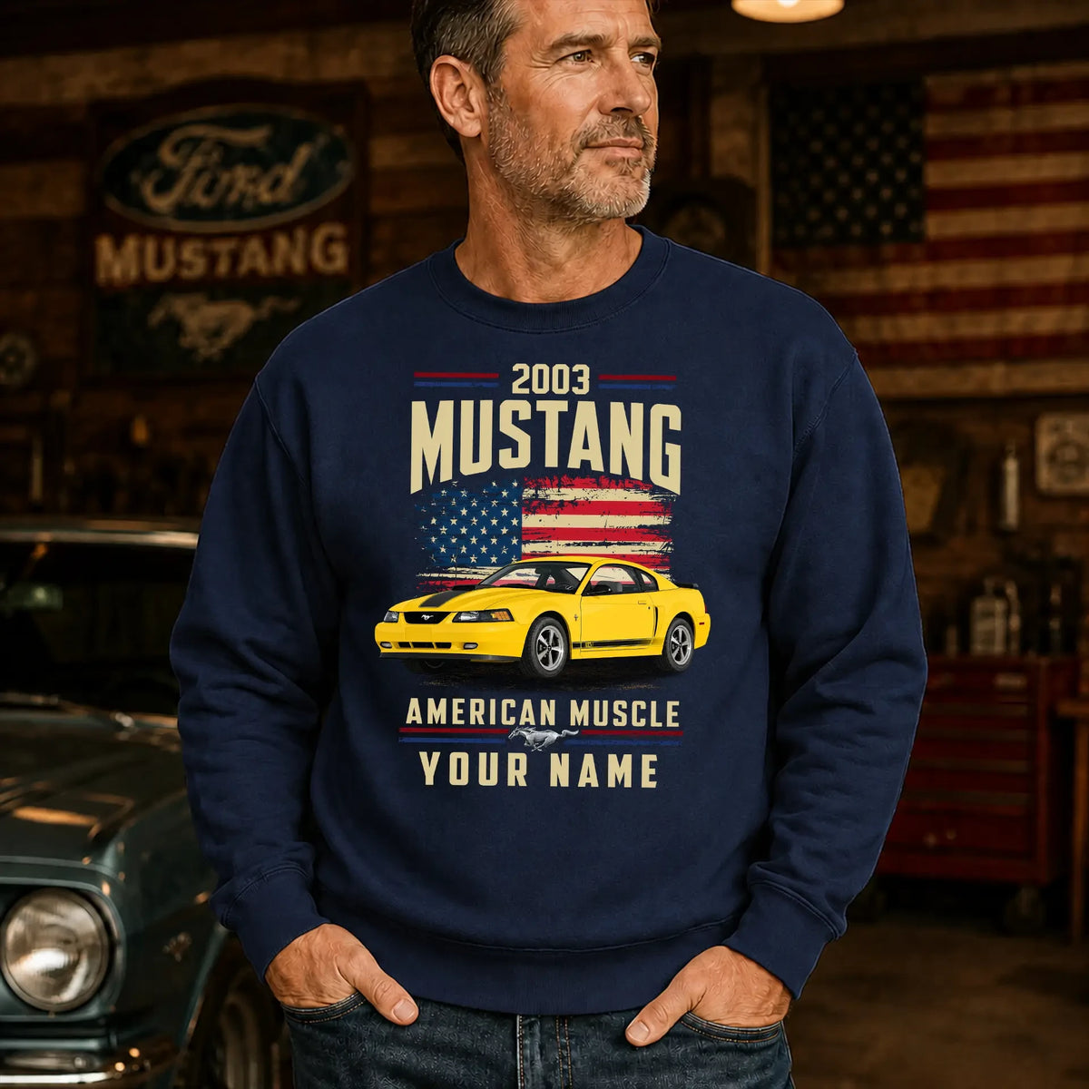2003 Mustang Muscle Car Personalized Apparel