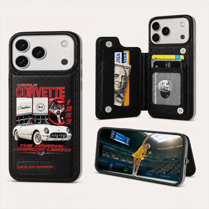 1953 Corvette Personalized Leather Wallet Phone Case