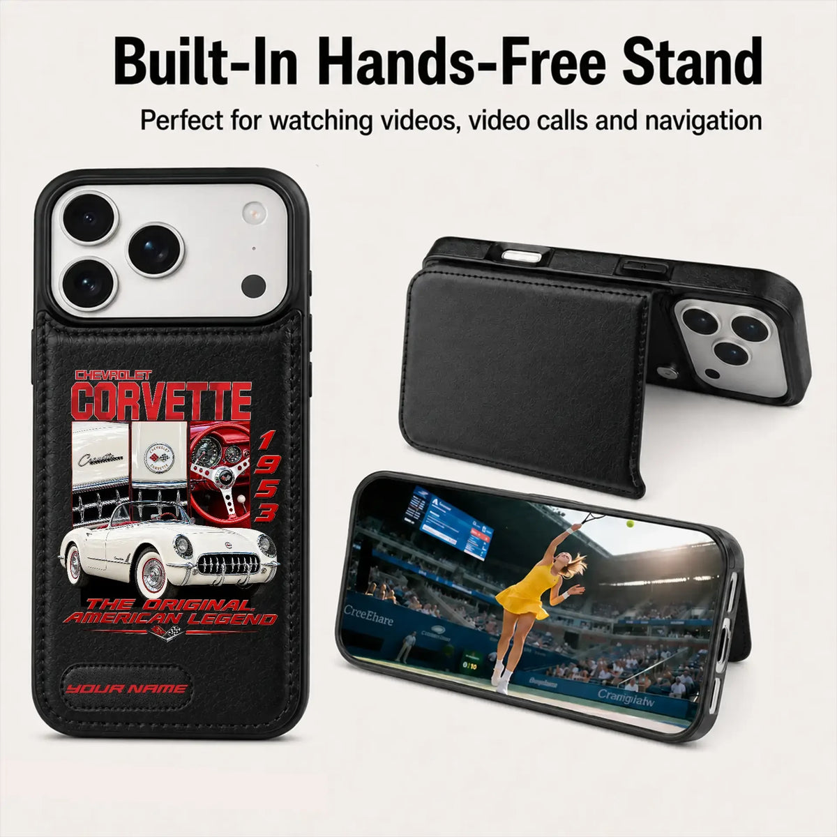 1953 Corvette Personalized Leather Wallet Phone Case
