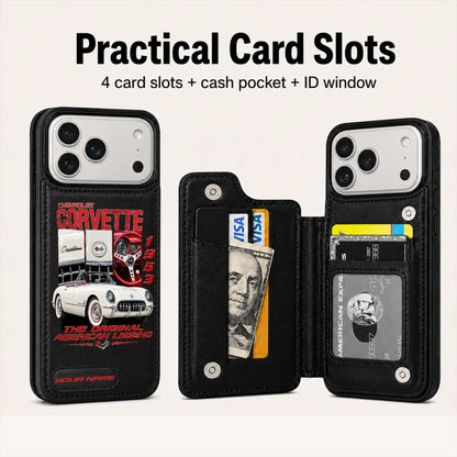 1953 Corvette Personalized Leather Wallet Phone Case