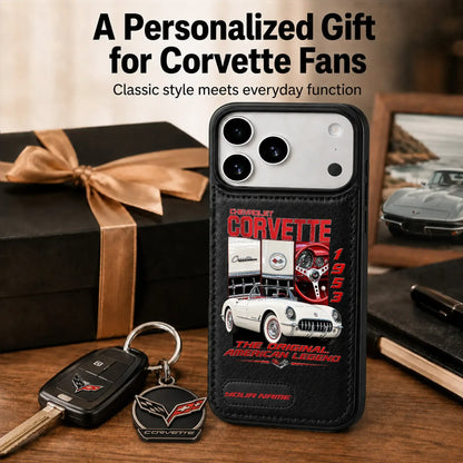 1953 Corvette Personalized Leather Wallet Phone Case