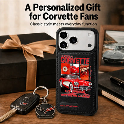 1956 Corvette Personalized Leather Wallet Phone Case