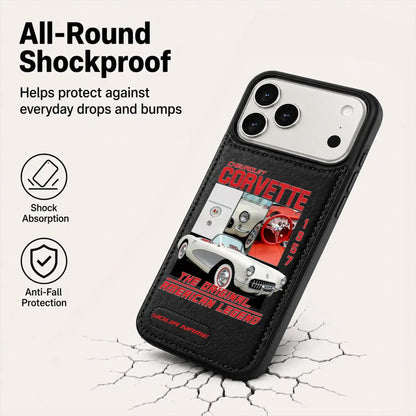 1957 Corvette Personalized Leather Wallet Phone Case