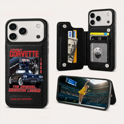 1959 Corvette Personalized Leather Wallet Phone Case