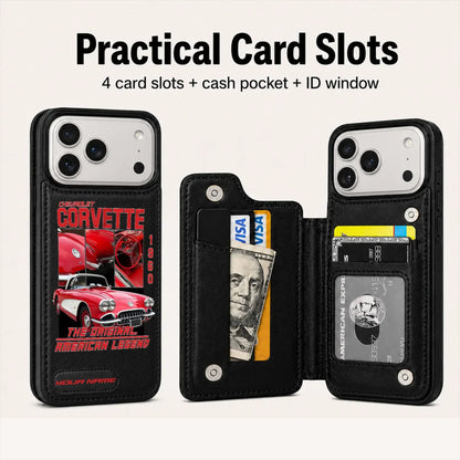 1960 Corvette Personalized Leather Wallet Phone Case