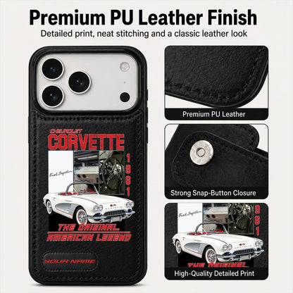 1961 Corvette Personalized Leather Wallet Phone Case