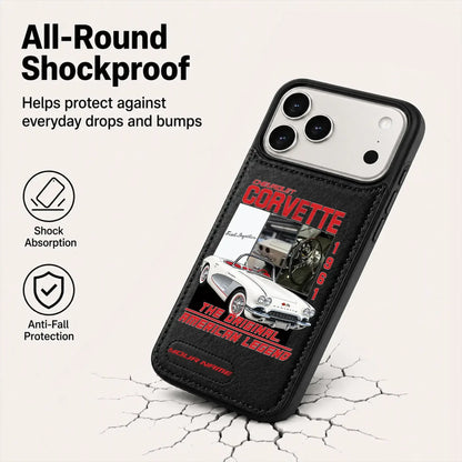 1961 Corvette Personalized Leather Wallet Phone Case