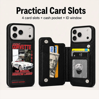 1961 Corvette Personalized Leather Wallet Phone Case