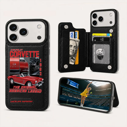 1962 Corvette Personalized Leather Wallet Phone Case