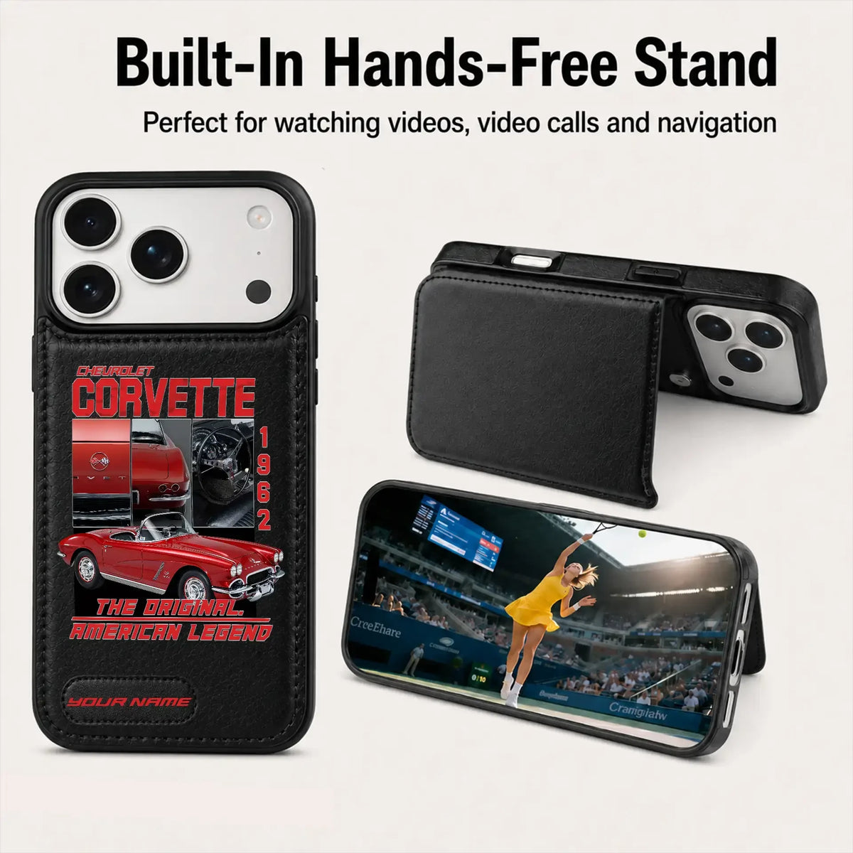 1962 Corvette Personalized Leather Wallet Phone Case