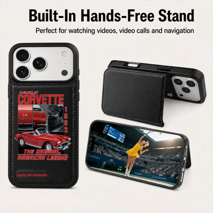 1962 Corvette Personalized Leather Wallet Phone Case