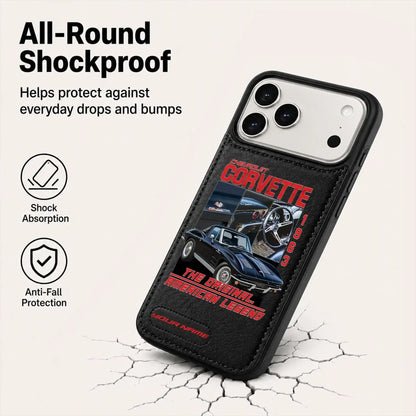 1963 Corvette Personalized Leather Wallet Phone Case