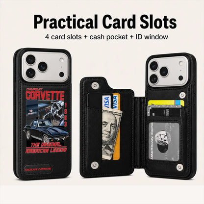 1963 Corvette Personalized Leather Wallet Phone Case