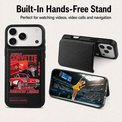 1958 Corvette Personalized Leather Wallet Phone Case