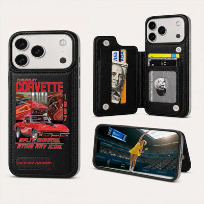 1967 Corvette Personalized Leather Wallet Phone Case