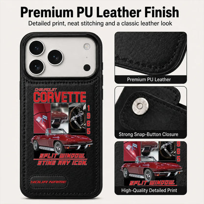 1965 Corvette Personalized Leather Wallet Phone Case